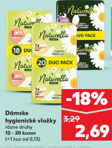 Naturella dámske hygienické vložky