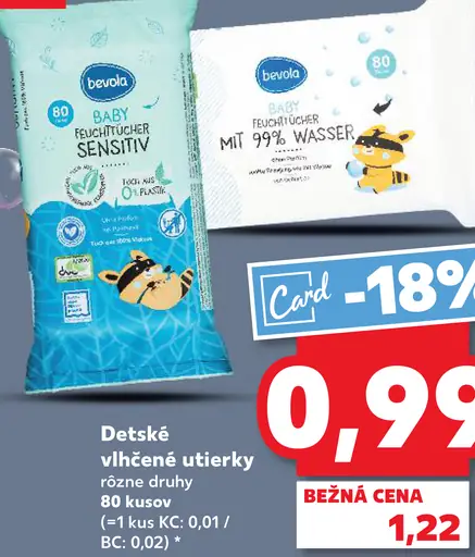 Bevola Detské vlhčené utierky