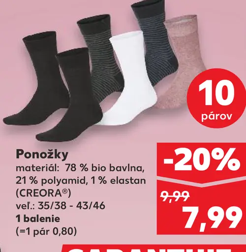 Ponožky 78% bavlna, 21% polyamid, 1% elastan