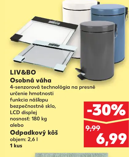 LIV&BO Osobná váha alebo Odpadkový kôš