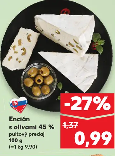 Encián s olivami 45 % pultový predaj