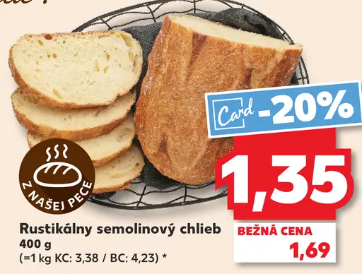 Lidl Rustikálny semolinový chlieb