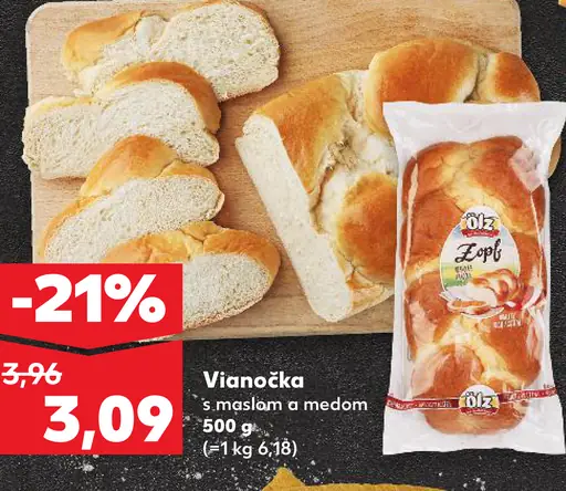 Vianočka s maslom a medom