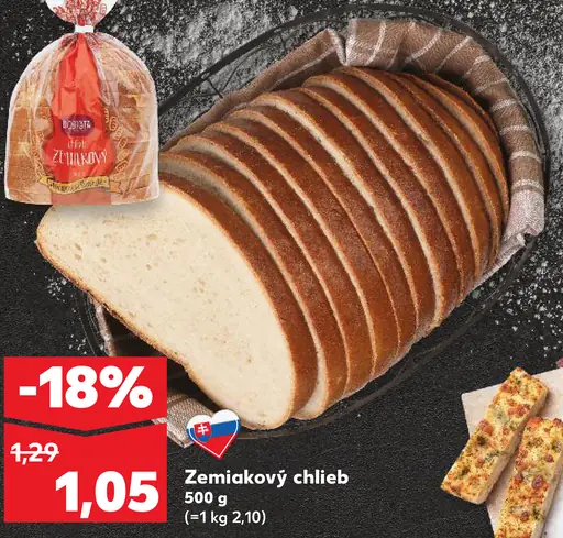 Zemiakový chlieb krájaný