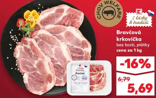 Bravčová krkovička bez kosti, plátky