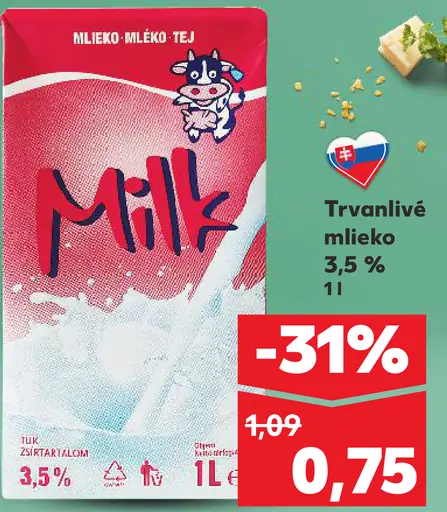 Trvanlivé mlieko 3,5%