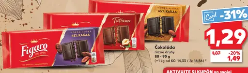 Figaro Mliečna čokoláda s náplňou
