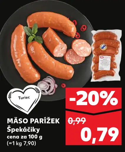 Mäso Parížek Špekáčiky