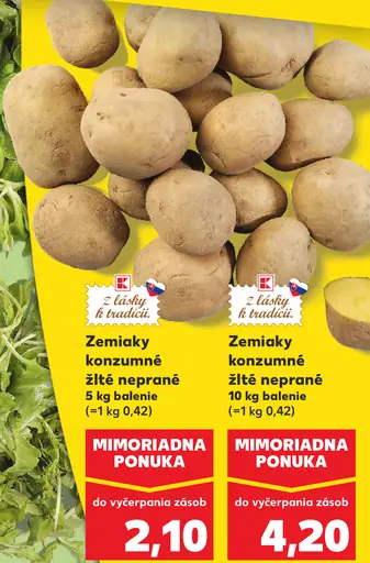 Zemiaky konzumné žlté neprané