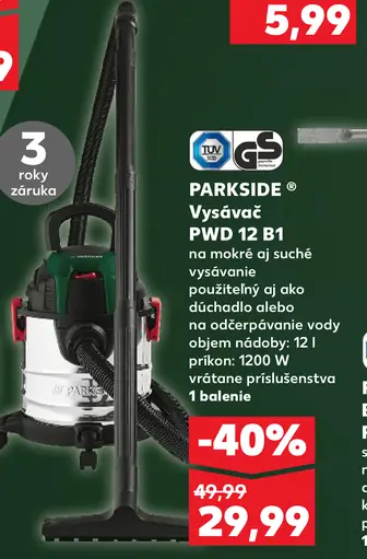Parkside Vysávač PWD 12 B1
