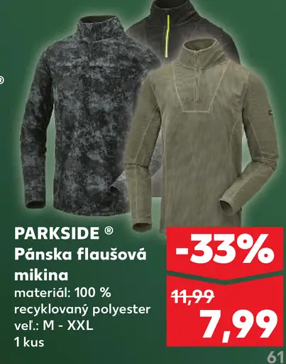 Parkside Pánska flaušová mikina