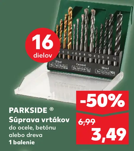 Parkside Súprava vrtákov