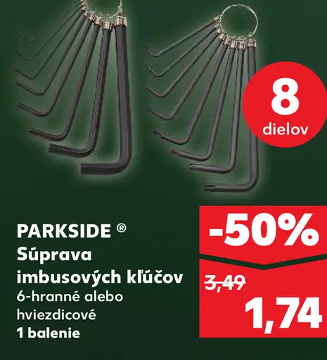 Parkside Súprava imbusových kľúčov