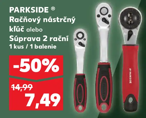 Parkside Račňový nástrčný kľúč alebo Súprava 2 rační