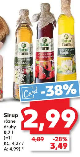 Terra Natura Syrup rôzne druhy
