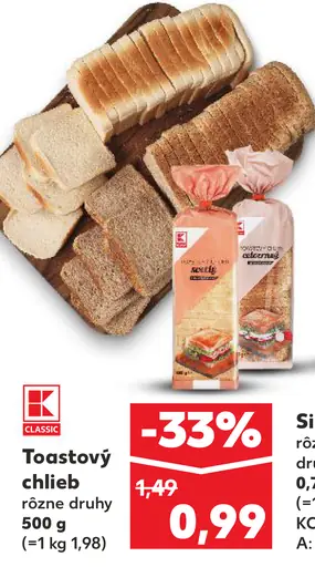 K-Classic Toastový chlieb