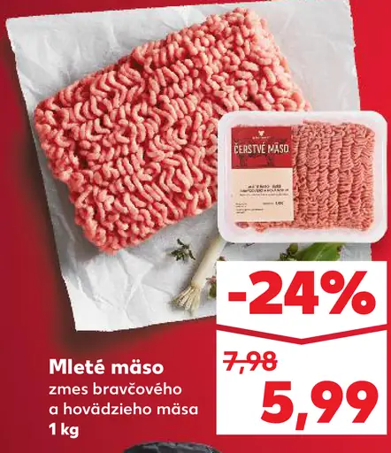 Mleté mäso zmes bravčového a hovädzieho mäsa