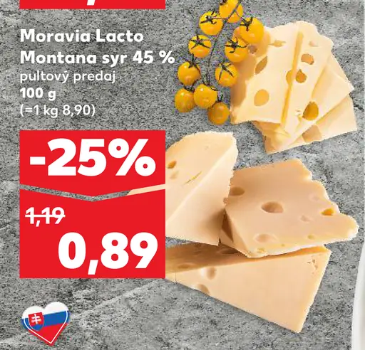 Moravia Lacto Montana syr 45 %