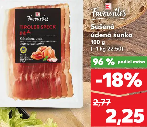 Favorites Tiroler Speck sušená údená šunka