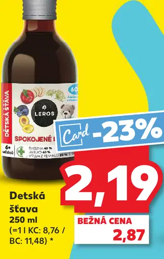 Leros Detská šťava spokojné bruško