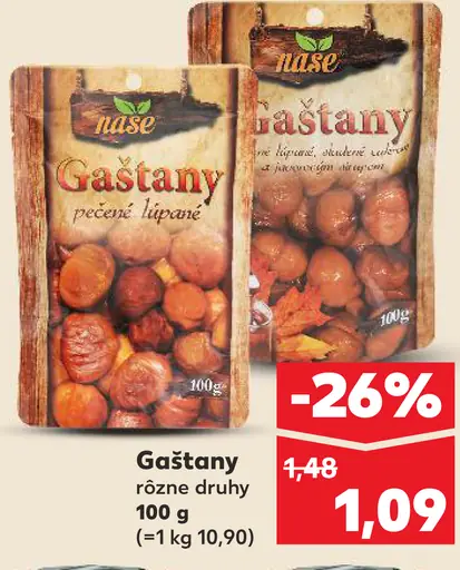 Naše Gaštany pečené lúpané