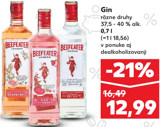 Beefeater Gin rôzne druhy