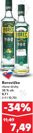 Borec Borovička rôzne druhy