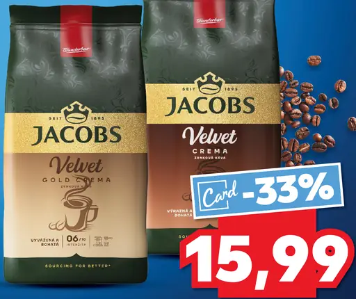 Jacobs Velvet zrnková káva