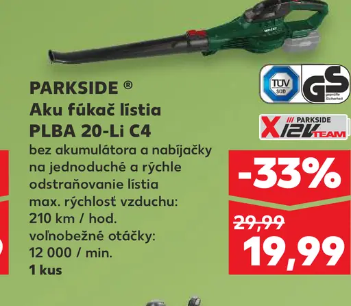 Parkside Aku fúkač lístia PLBA 20-Li C4