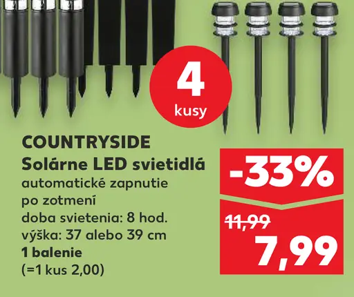 Countryside Solárny LED lampáš