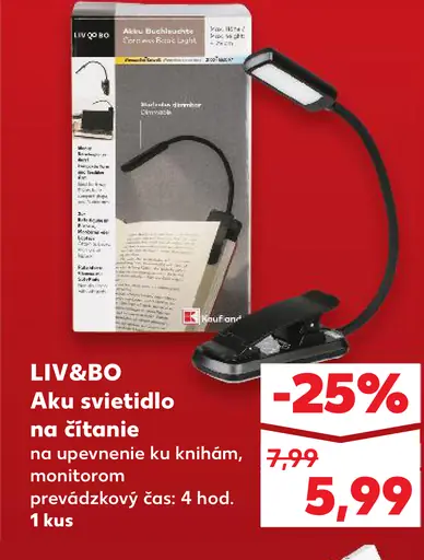 Liv&Bo Aku svietidlo na čítanie