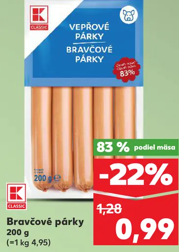 K-Classic Bravčové párky