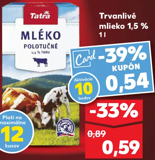 Trvanlivé mlieko 1,5 %