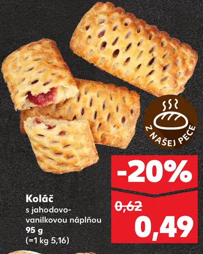 Koláč s jahodovo-vanilkovou plnkou