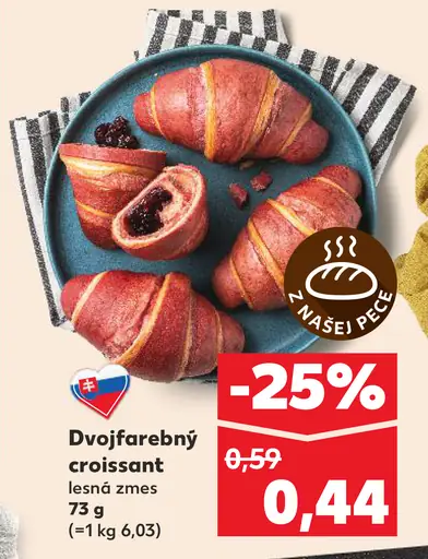 Dvojfarebný croissant lesná zmes