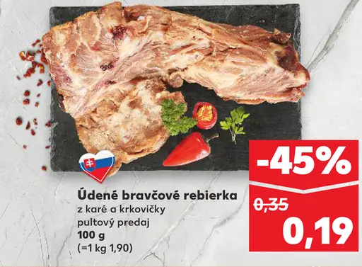 Bravčové rebrá z boku údené