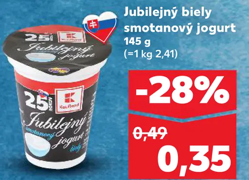 Jubiliený biely smotanový jogurt