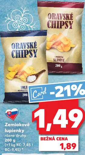 Oravské chipsy Zemiakové lupienky