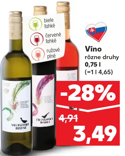 Vino rôzne druhy