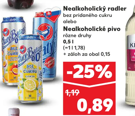 Nealkoholický radler plechovka
