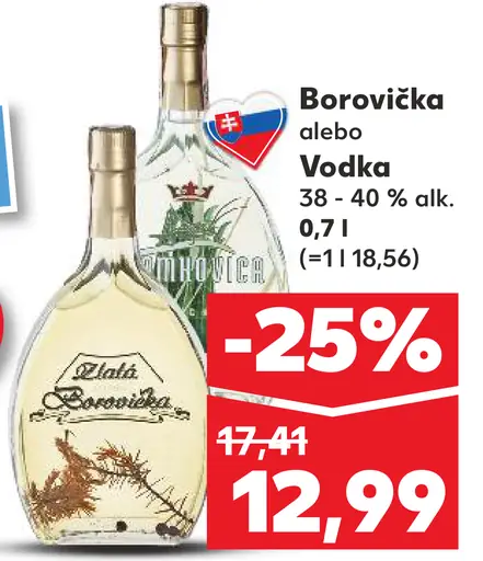 Demanovka Borovička alebo Vodka 38 - 40% alk