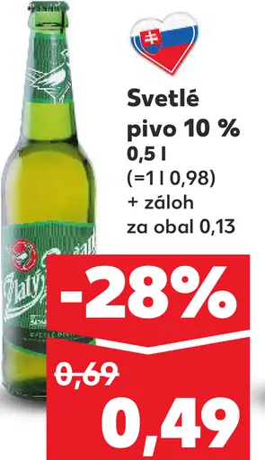 Svetlé pivo 10 % plechovka