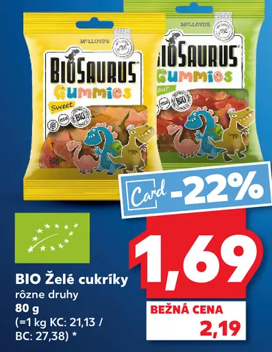 BioSaurus BIO želé cukríky