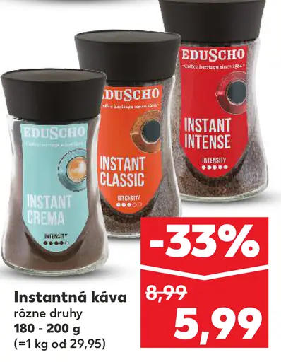 Eduscho instantná káva rôzne druhy