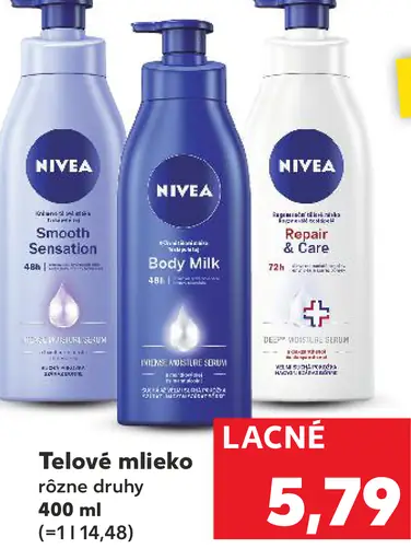 Nivea telové mlieko