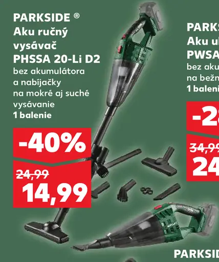 Parkside Aku ručný vysávač