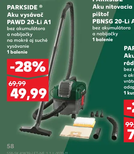 Parkside Aku vysávač