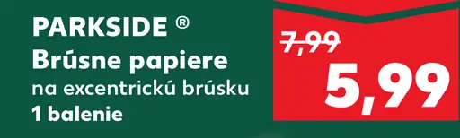 Parkside Brúsne papiere na excentrickú brúsku