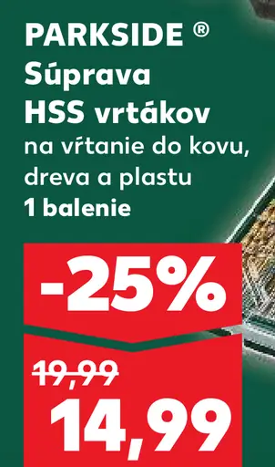 Parkside Súprava HSS vrtákov