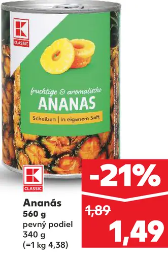K-Classic Ananás plátky